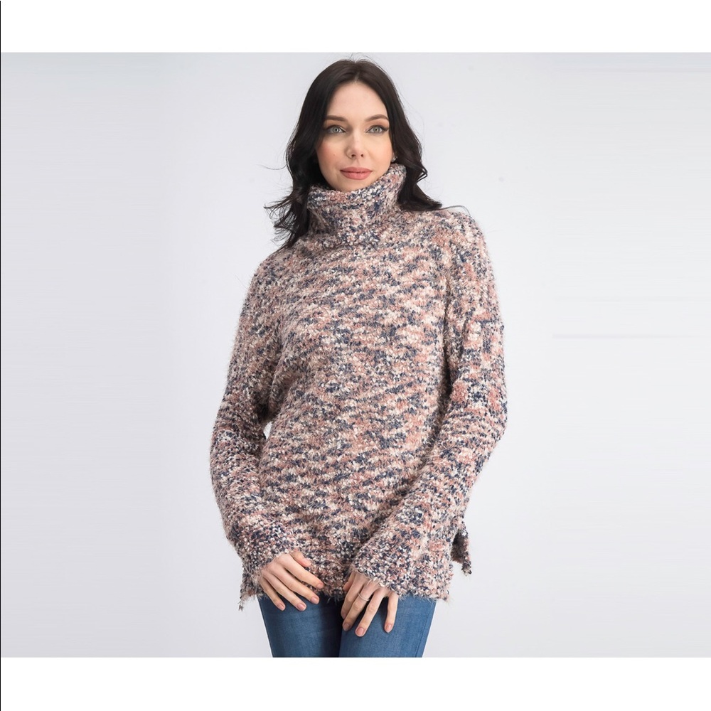 Lost & Wander Fizzy Eyelash Cowl Neck Sweater